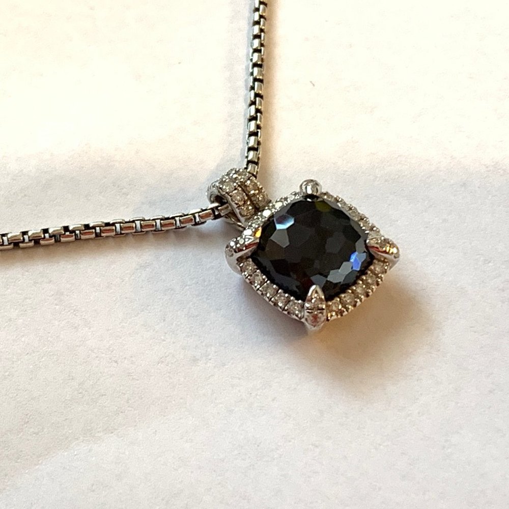 DY Chatelaine Necklace, Black Orchid with Diamonds